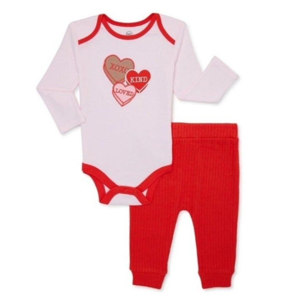 Wonder Nation Girls Valentine's Day Outfit 3-6m